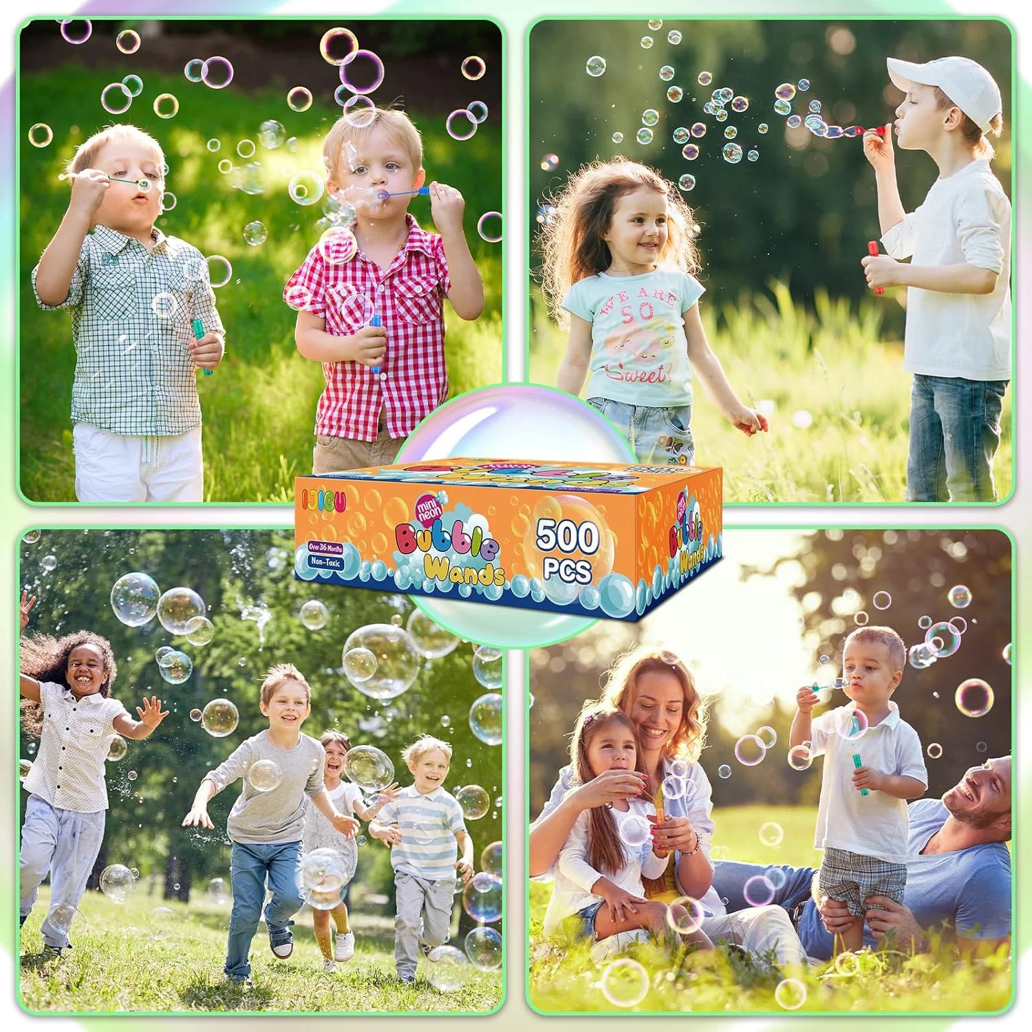 300 Pcs Mini Bubble Wands in 10 Colors, Bulk Party Favors for Kids, Themed Birth