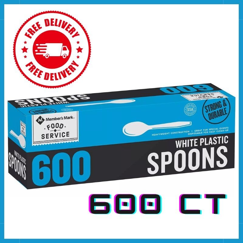 Member’s Mark Disposable White Plastic Spoons (600 ct.) Free Shipping