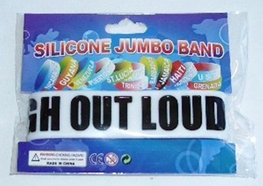 12 Laugh Out Loud Jumbo Silicone Wrist Band Bracelet Party Favor Gift Bag Filler