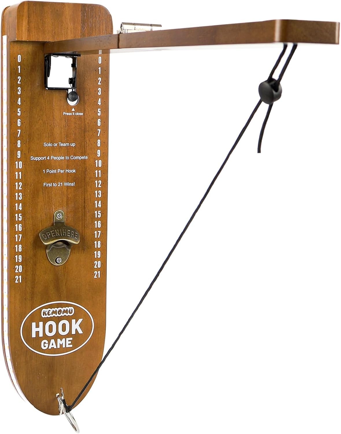 Ring Toss Game, Man Cave Decor, Solid Wood Wall Mounted Hook and Ring Game