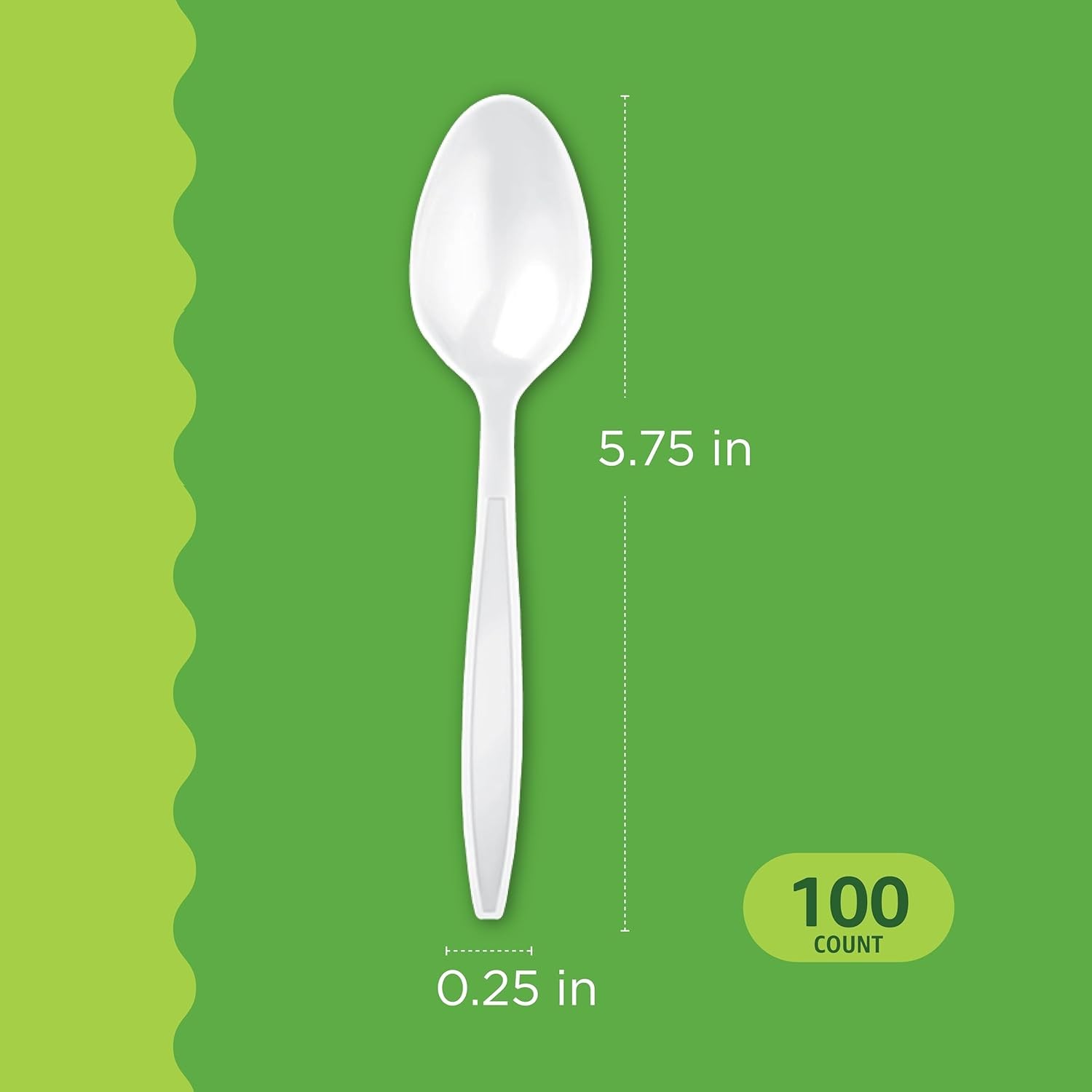 Disposable Everyday White Spoons, 100 Count
