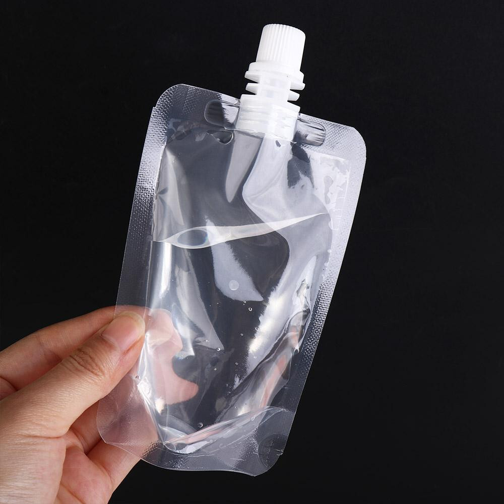 10x 100-500ml Plastic Stand Up Bag Booze Bottle Travel Festival Drink Pouch Beve