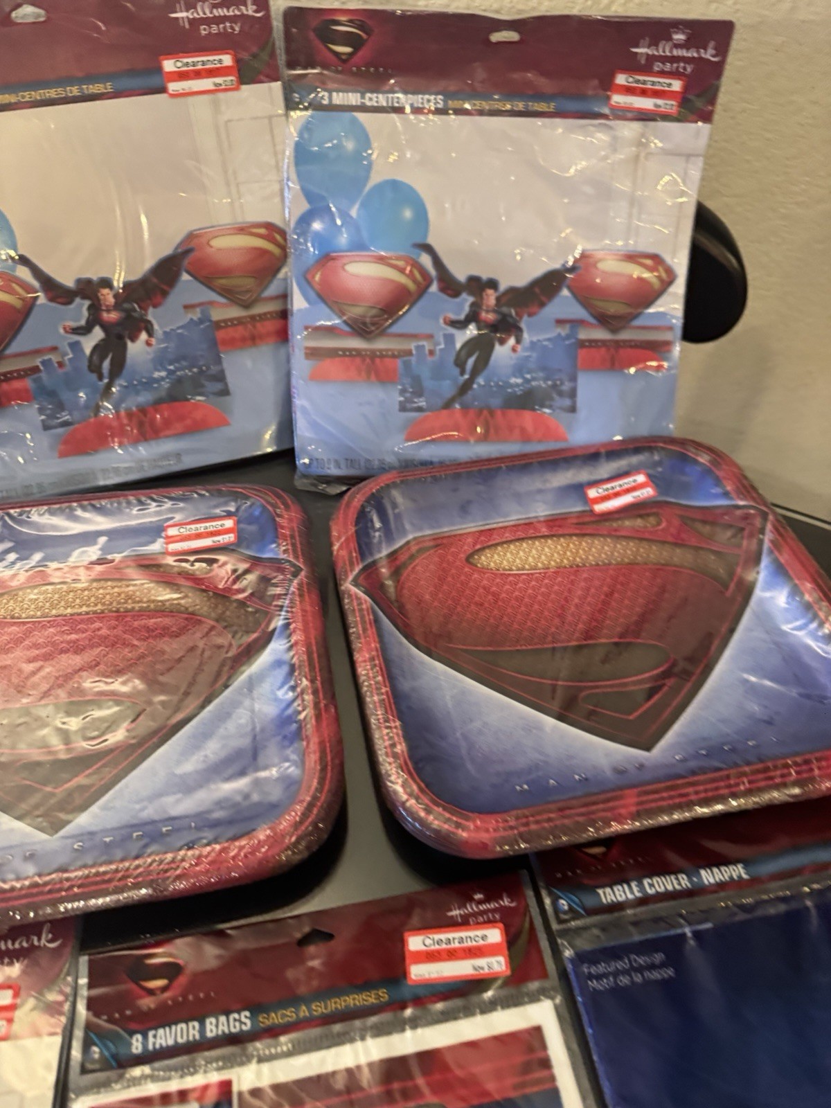Superman Birthday Party Supplies Decoration Plates Napkins Table Cover Favor Bag
