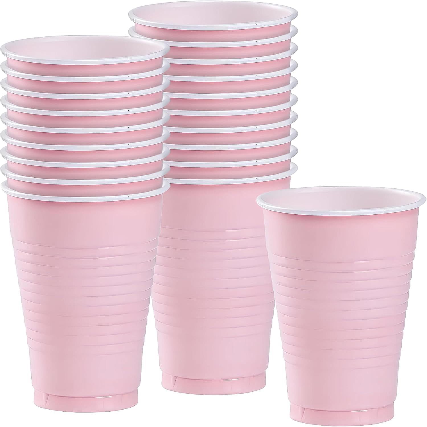Pink Solid Color Plastic Party Cup (12 Oz.) 20 Count – Premium Quality and