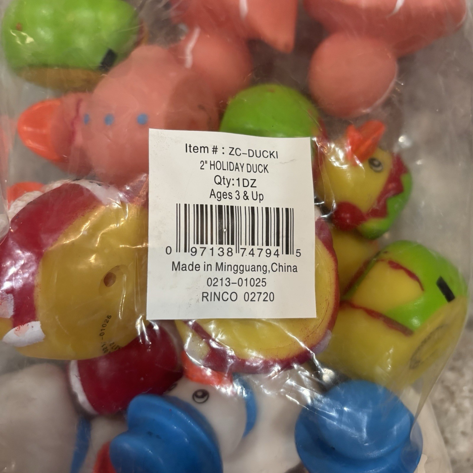 12pk Christmas Holiday Rubber Ducks 2″ Toy Duckies Kids Bath Gift Set