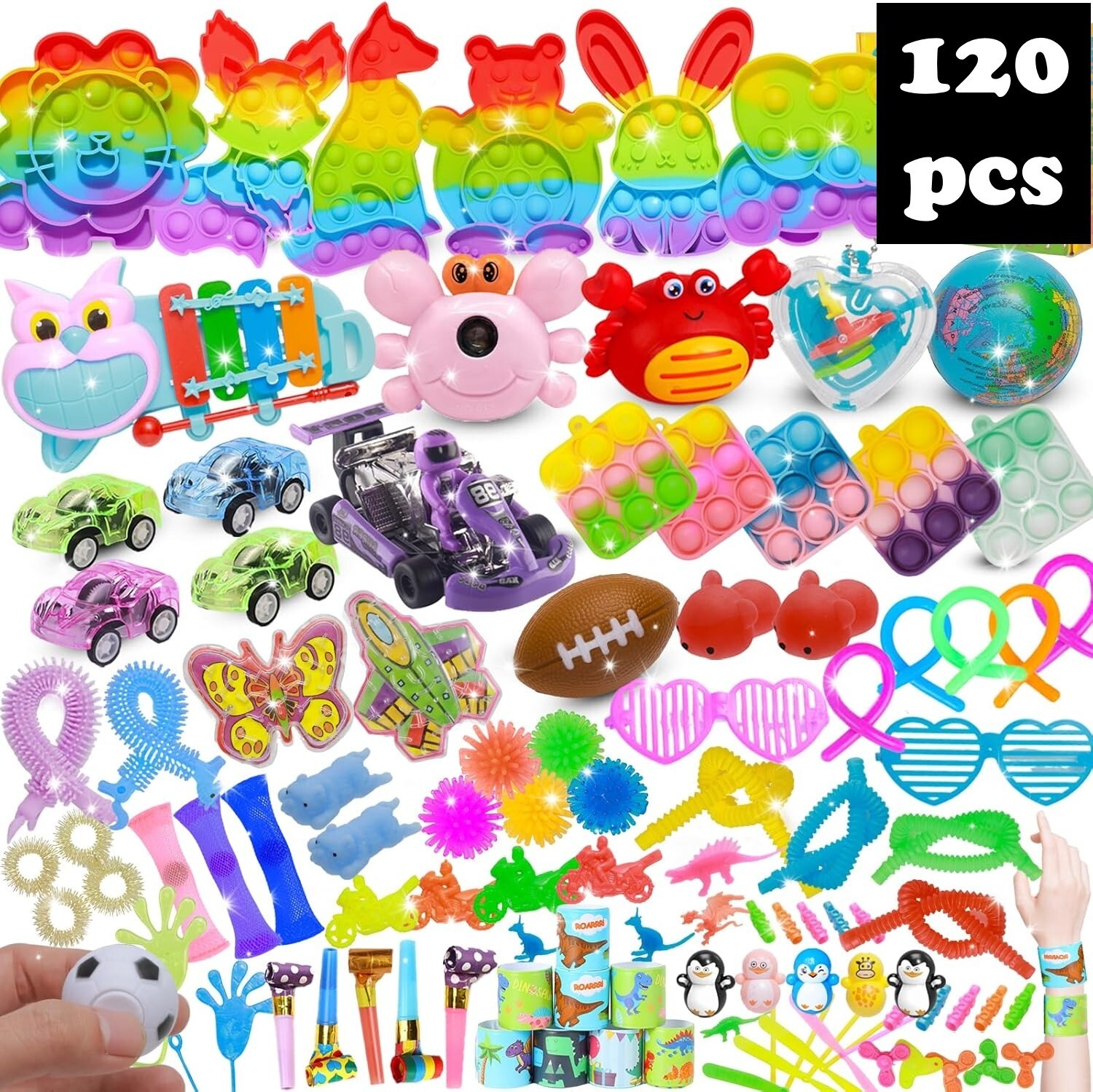120-Piece Fidget & Variety Toy Pack – Kids Party Favors & Goodie Bag Fillers