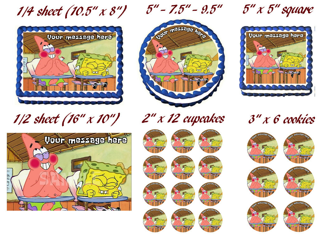 SPONGEBOB AND PATRICK Edible cake topper image Party Decoration