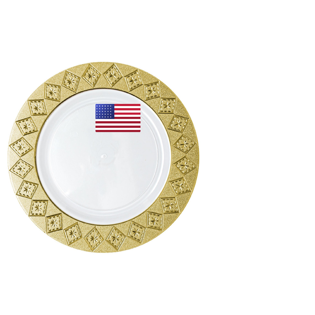 Decor Decorline Decorline White Dinner Plates Gold Rim – 10 Imperial Collection