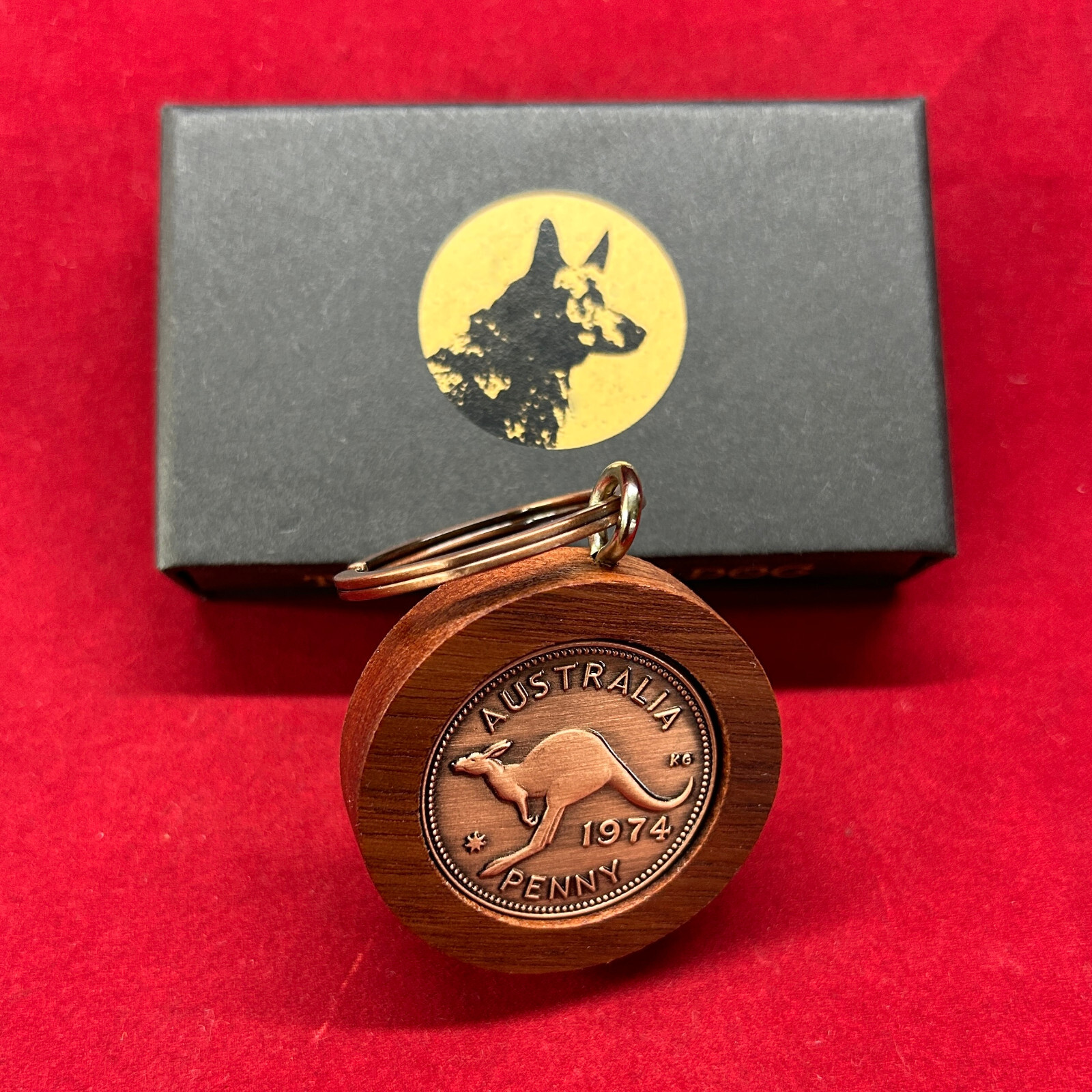 80th Birthday Gift Anniversary Present 1944 Australian Jarrah Penny Keyring