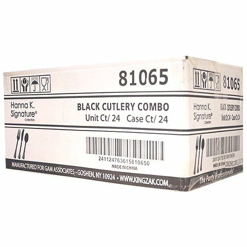 Hannah K. Signature Collection Plastic Combo Pack | Black | Pack of 24 Cutlery,