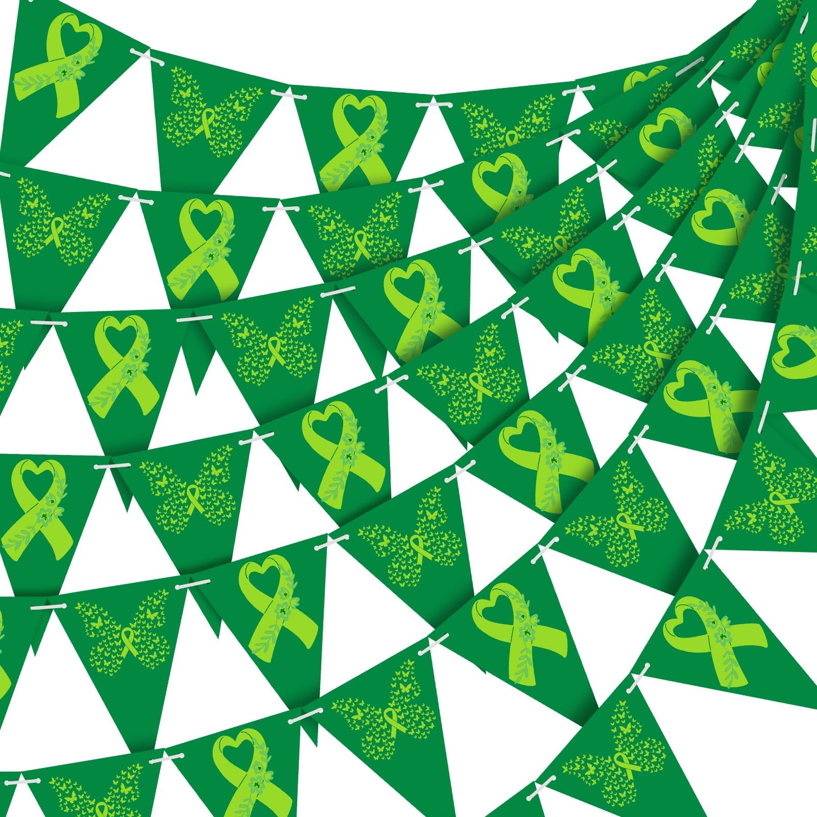 120 Pcs 100 ft Mental Health Awareness Decoration Items Motivational Green Ri…