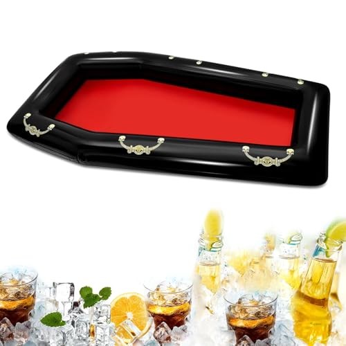 Inflatable Coffin Cooler, 52 Inch Drink Containers for Halloween Art Deco