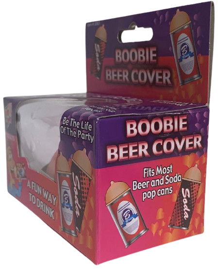 Funny BOOBIE BEER COVER Soda Can Top Rubber Nipple Joke Boob Bachelor Party Gag